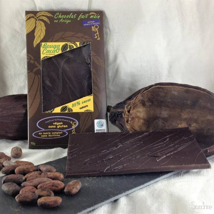 Chocolate bar 85% nature, 70g for wholesale by Bouga CacaO