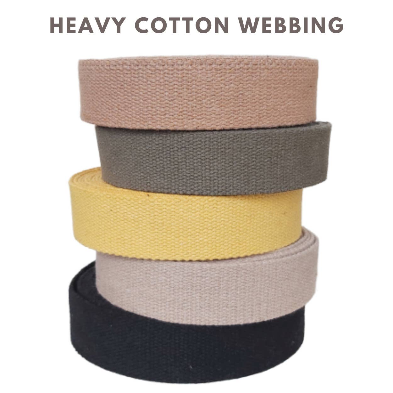 Dream Trimming Goods LLC - Wholesale Craft Supplies - 1.5" x 10 Yard Yellow Heavy Cotton Webbing DIY Sewing Handle