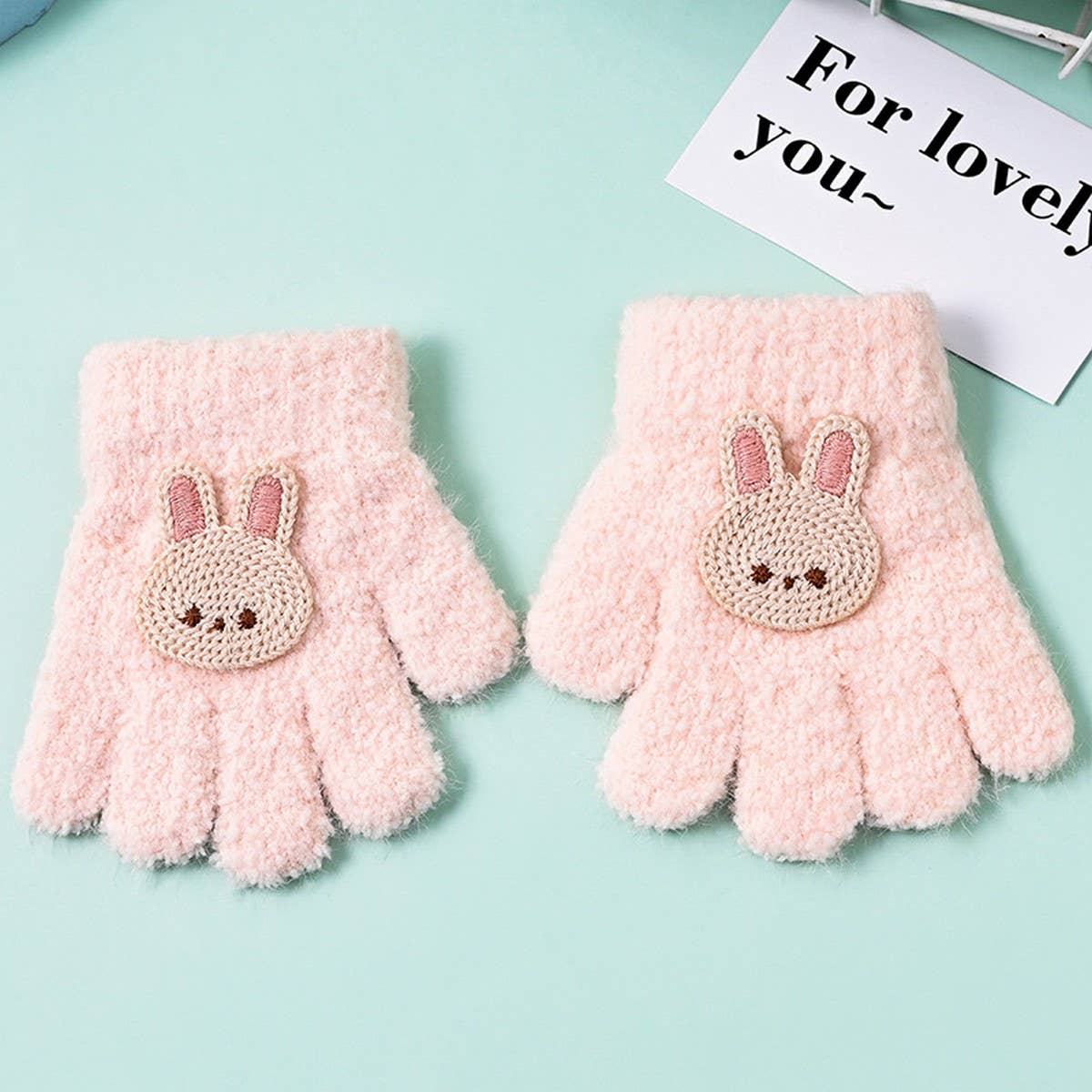 NINEXIS - Wholesale Gloves - Women's - CWAG0278_FLOWER BEAR RABBIT CHILDREN'S FIVE-FINGER GLOVES5