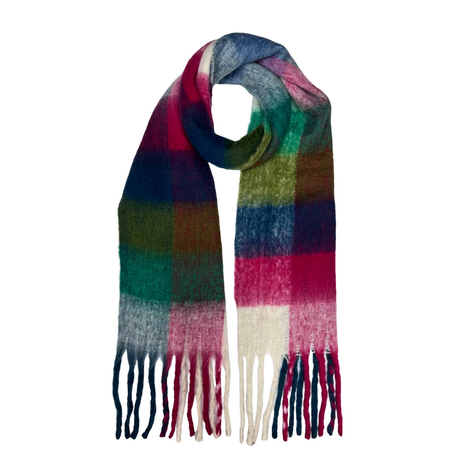 London Scarves - Vendita all'ingrosso Sciarpa - Donna - Sciarpa in morbido tessuto a quadri, 16 colori, rifinita con nappine19