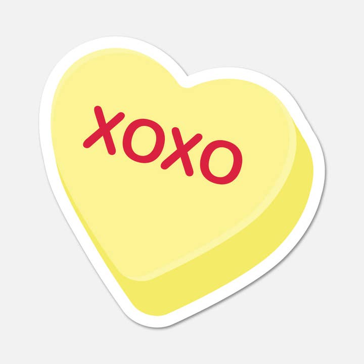 XOXO Candy Heart Sticker for wholesale by Footnotes