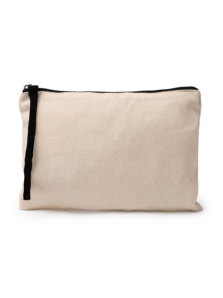 Beige toiletry bag with zipper and long black strap for wholesale by STAR WAY, S.L.