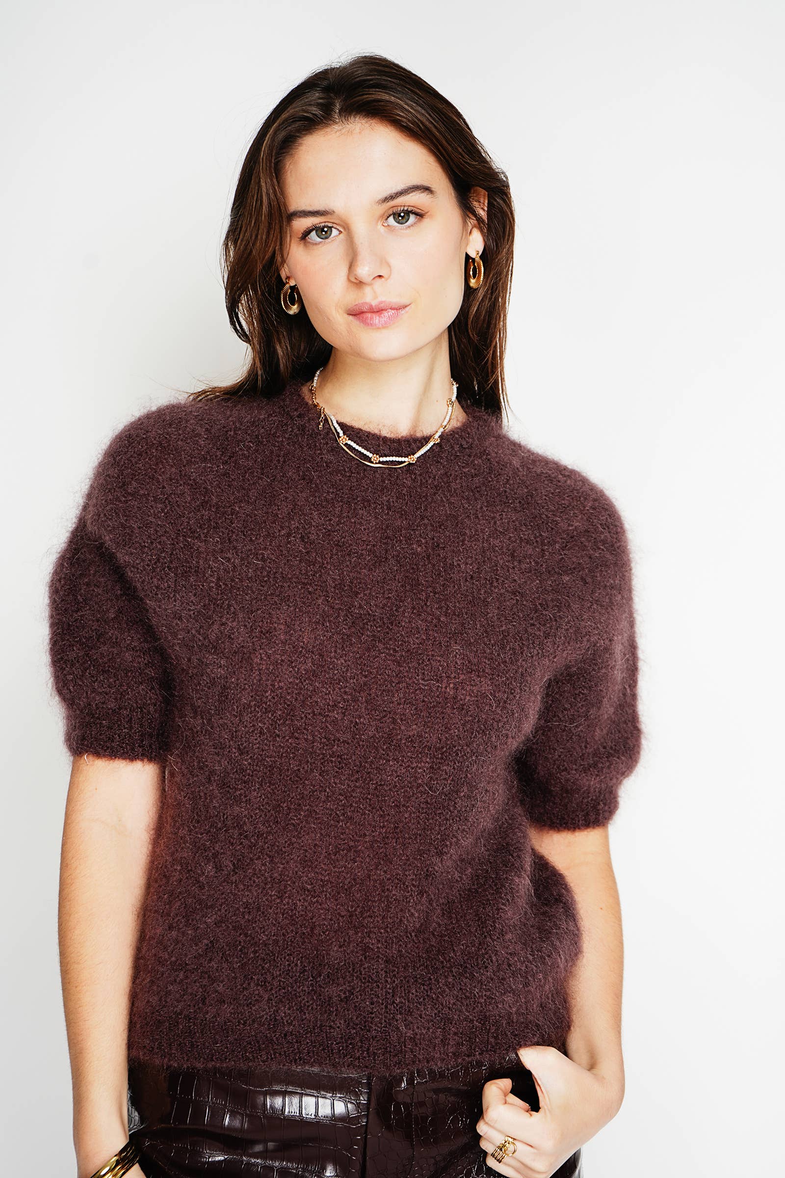 NOELINE - Wholesale Knit Sweater - Women's - 80% kid mohair sweater 301126