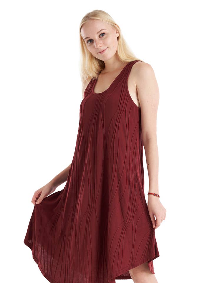 Solid Color Tank Dress (CH-138PK) for wholesale by Kathmandu Imports
