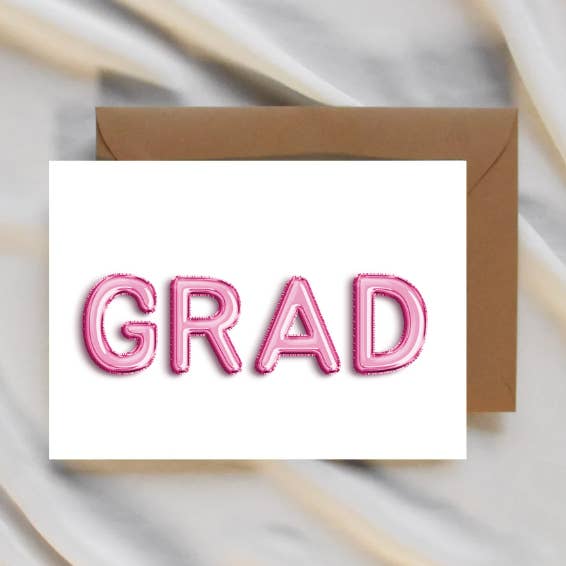 Party Collective - Wholesale Graduation Card - Pink Balloon Letter Graduation Card0