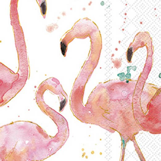 Paper Guest Towels 16 ct Flamingo Fever Cream-Coastal for wholesale by Boston International