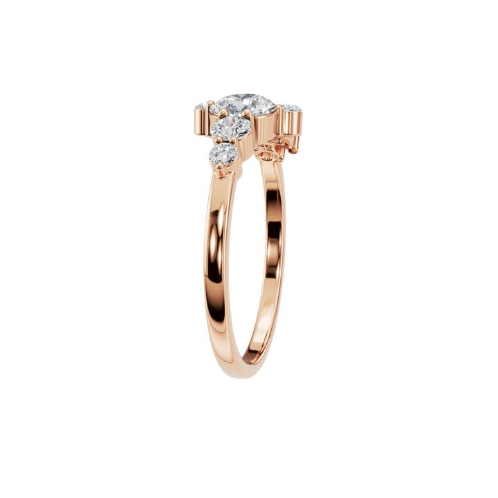 PureYou Jewelry - Wholesale Multi-Stone Ring - 14K Gold Diamond Cluster Ring, Stackable Ring, Wedding Ring9