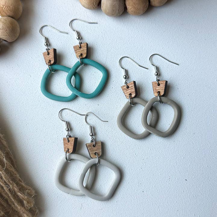 Polymer Clay Earrings - Everyday - Boho Hoop for wholesale by KIMCo.