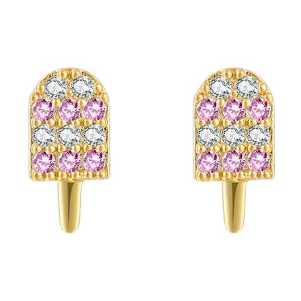 Gold Charmante ijsjes studs for wholesale on Faire0