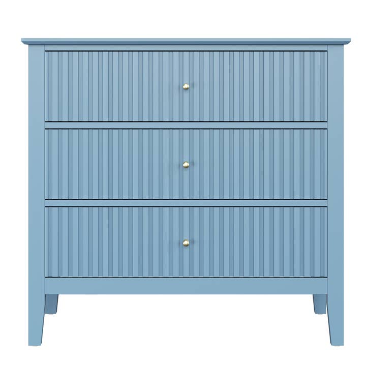 Fluted 3 Drawer Dresser with Painted Surface for wholesale by Heynemo