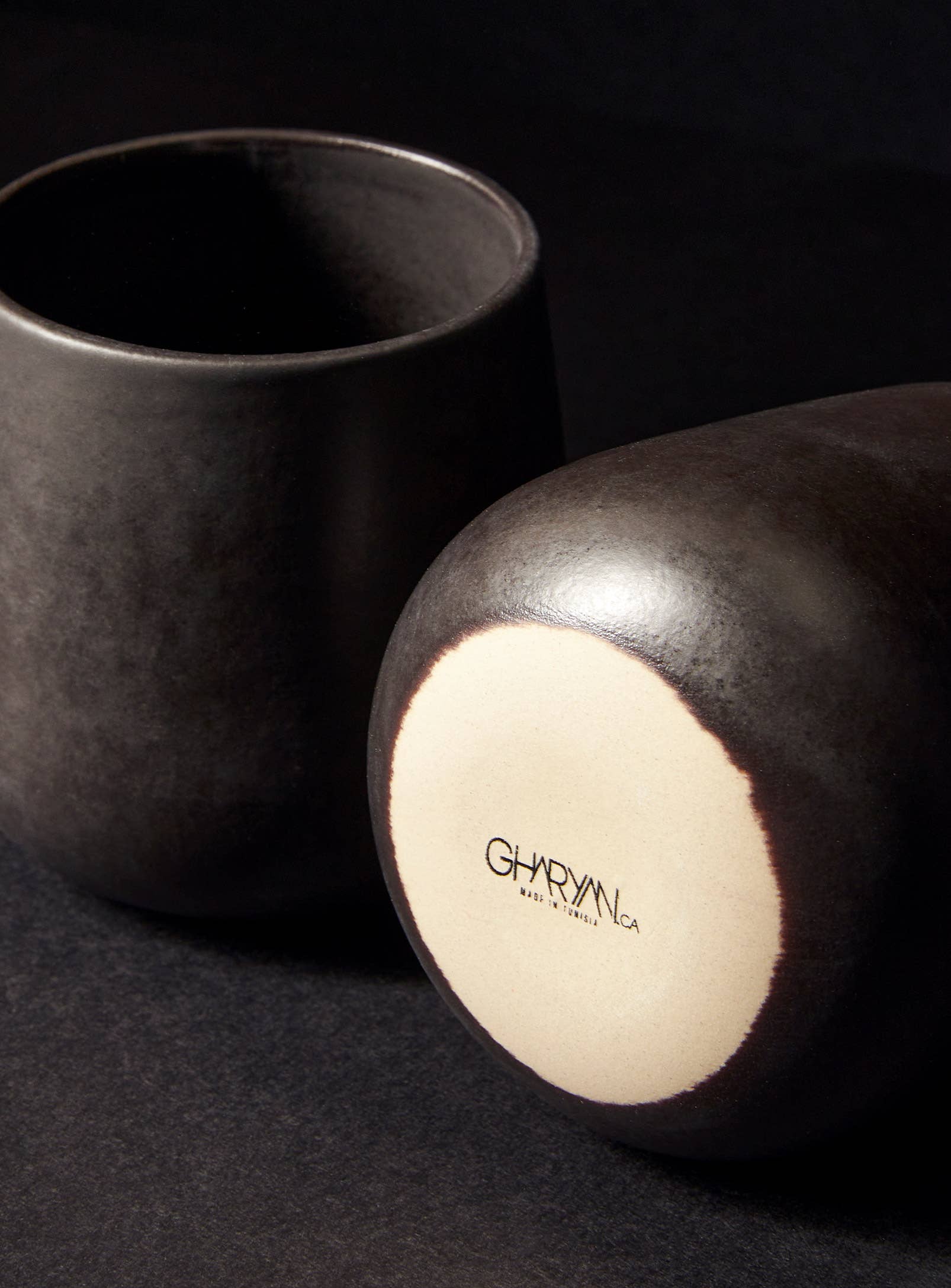 GHARYAN Stoneware & Olive Wood Tableware | Ships from USA - Wholesale Coffee/Tea Cup - Handmade Stoneware Coffee & Tea Cup | Edan 7.5 oz6