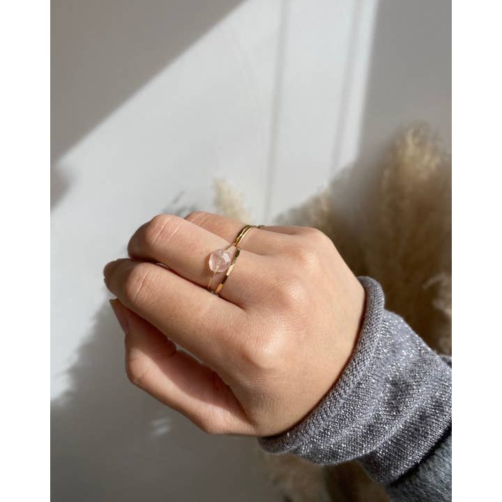 ERIJEWELRY - Wholesale Single stone/solitaire ring - Rose Quartz Daily Serenity Ring5