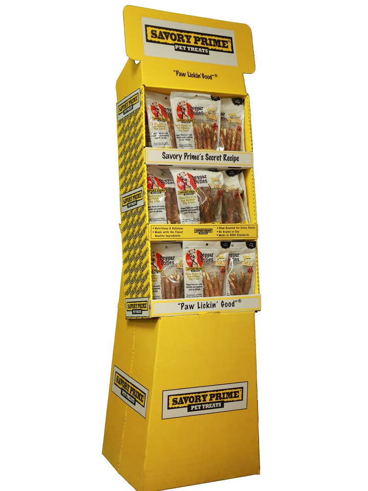 Expositor de Huesos para Perros Mendigos, Giros, Alitas y Costillas, 36 Unidades para venta al por mayor de Savory Prime