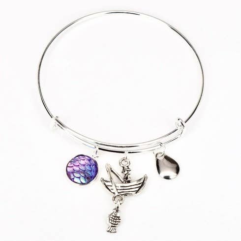 Bracelet à boutons avec pêcheur pour la vente par Eye Catching Jewelry