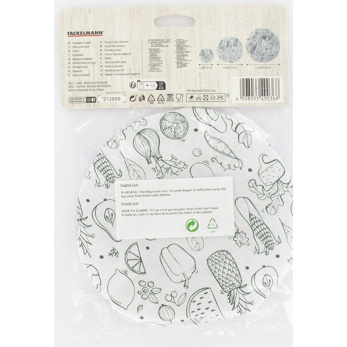 Zenker - Wholesale Food Storage Wrap/Bag - Set of 3 reusable cotton stretch films from 8 to 20 cm Fackelmann Eco Friendly5