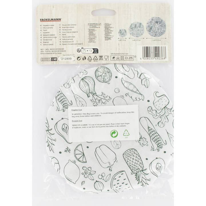 Zenker - Wholesale Food Storage Wrap/Bag - Set of 3 reusable cotton stretch films from 8 to 20 cm Fackelmann Eco Friendly5