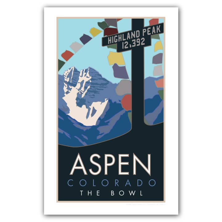 Aspen, Colorado (Taça Highland Peak) - Poster por atacado de Travel Posters by M&W Design Co.