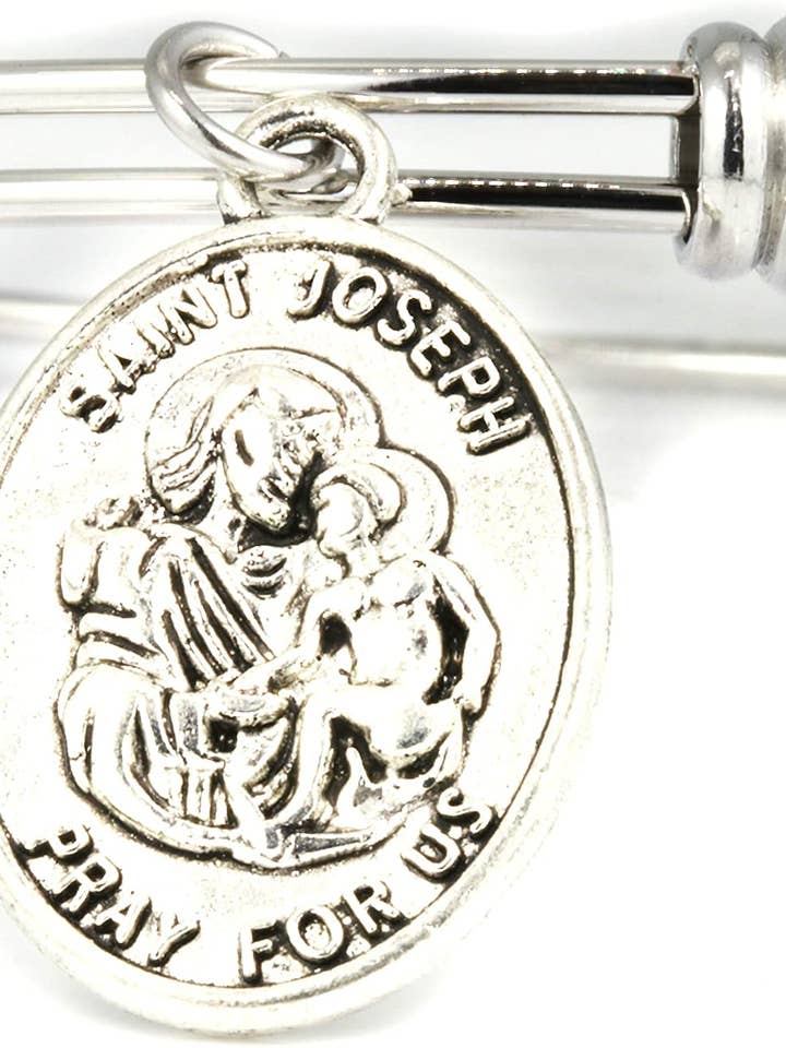 St Joseph medalj | St Joseph Armband Bangle gör stora Saint Joseph smycken för män eller kvinnor för wholesale av Dave The Bunny