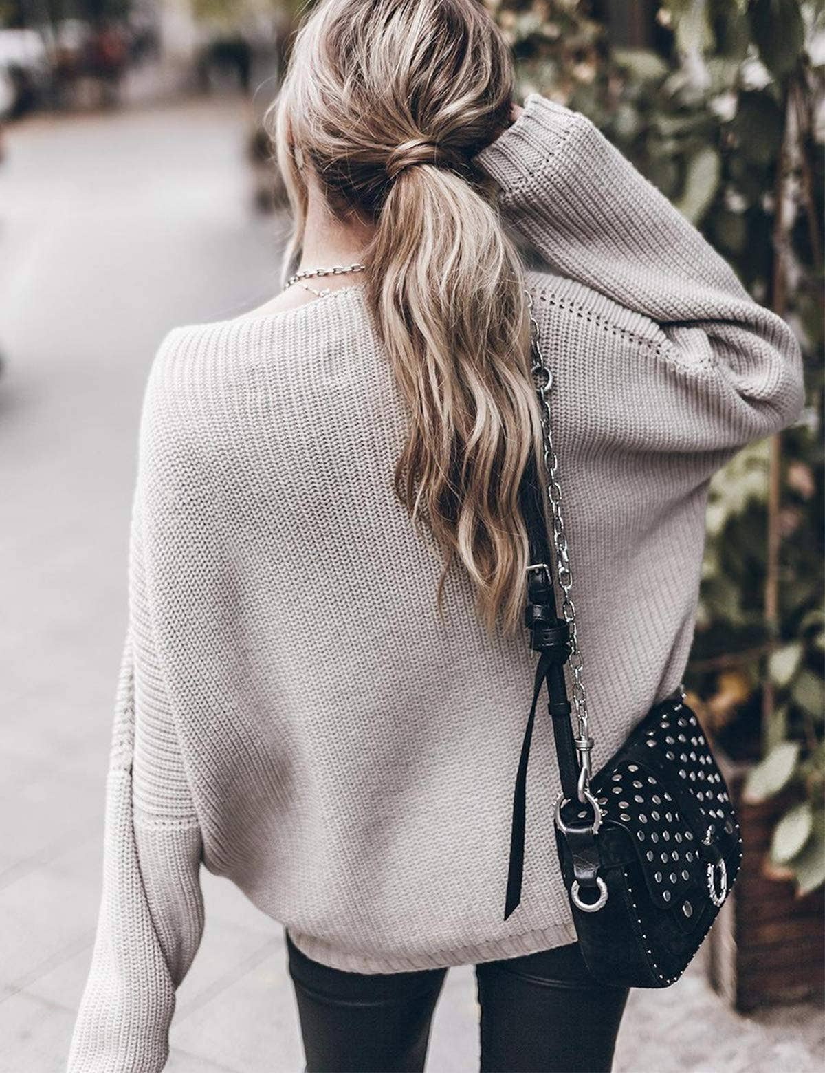 Chicto – Großhandel Strickpullover – Damen – Damen Oversized Pullover Fledermausärmel Stehkragen Jumper Oberteile36