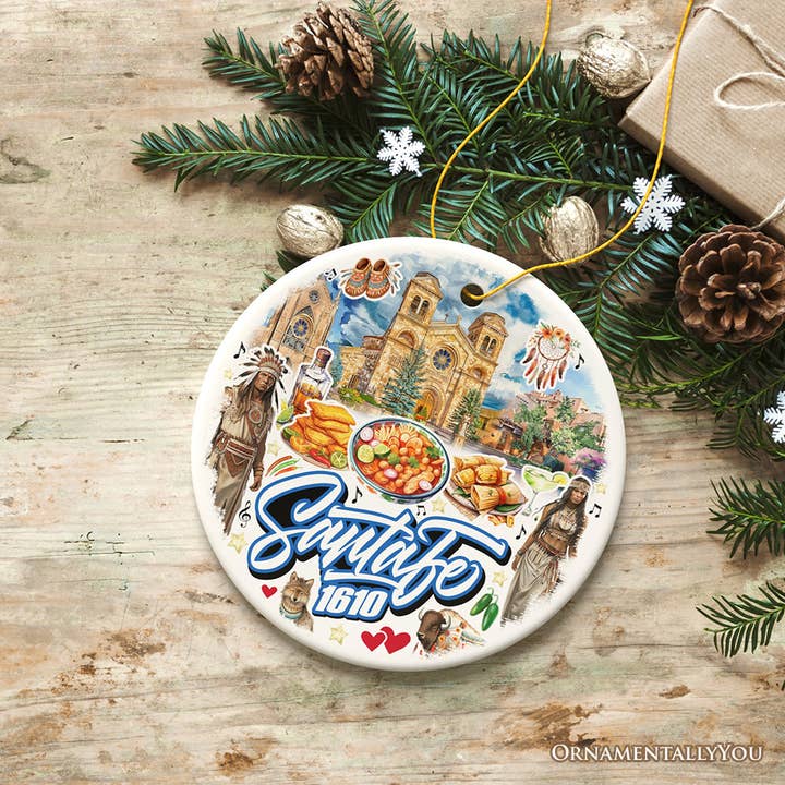 OrnamentallyYou - Wholesale Ornament - Classic Santa Fe New Mexico Ceramic Ornament3