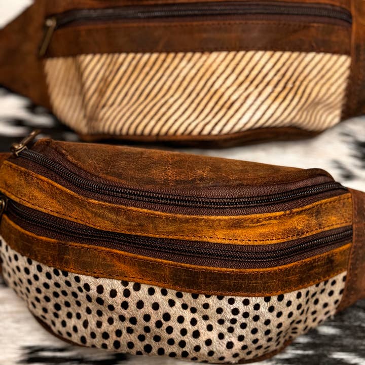 FRINGE & LUXE - Wholesale Belt Bag - Women's - Cowhide Belt bag with soft genuine leather.