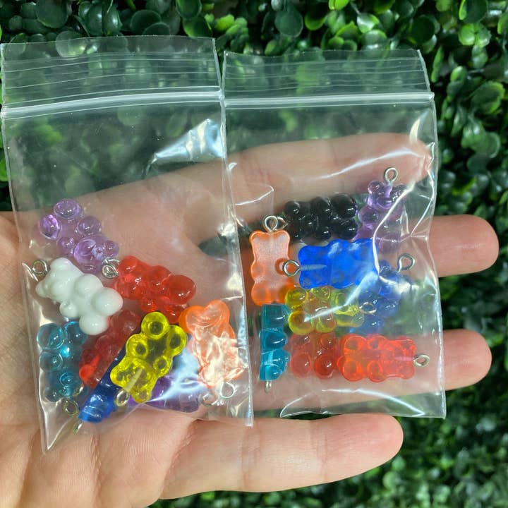 The Bead Bazaar - Wholesale Individual Charm/Pendant - 10 Pack of Gummy Bear Charms, DIY Kids Charms For Bracelet, DIY Jewelry Making, Multicolor Gummy Bear Charms, Y2K Charms, Boho Charms, Teddy Bears6