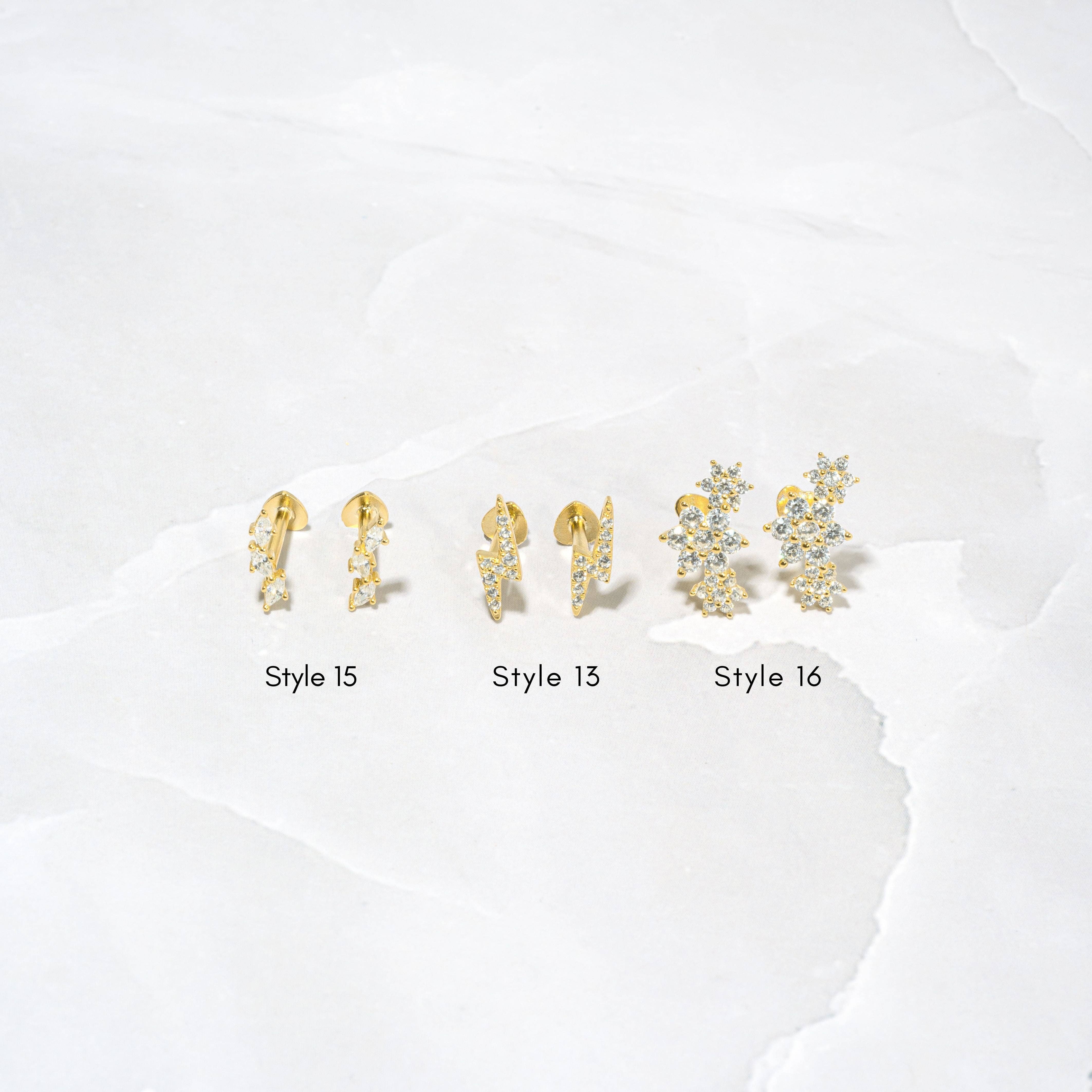 Sami Jewels - Venta al por mayor Pendientes de botón/aretes de poste - Pendientes individuales con parte trasera plana1