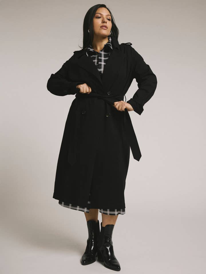 Henning x US Park Soft Trench - Black for wholesale by Universal Standard