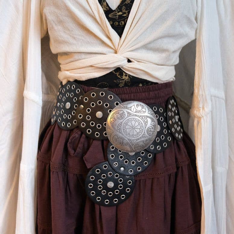 Karma Nepal Crafts - Venta al por mayor Cinturón - Mujer - Cinturones Boho de Disco Grande2