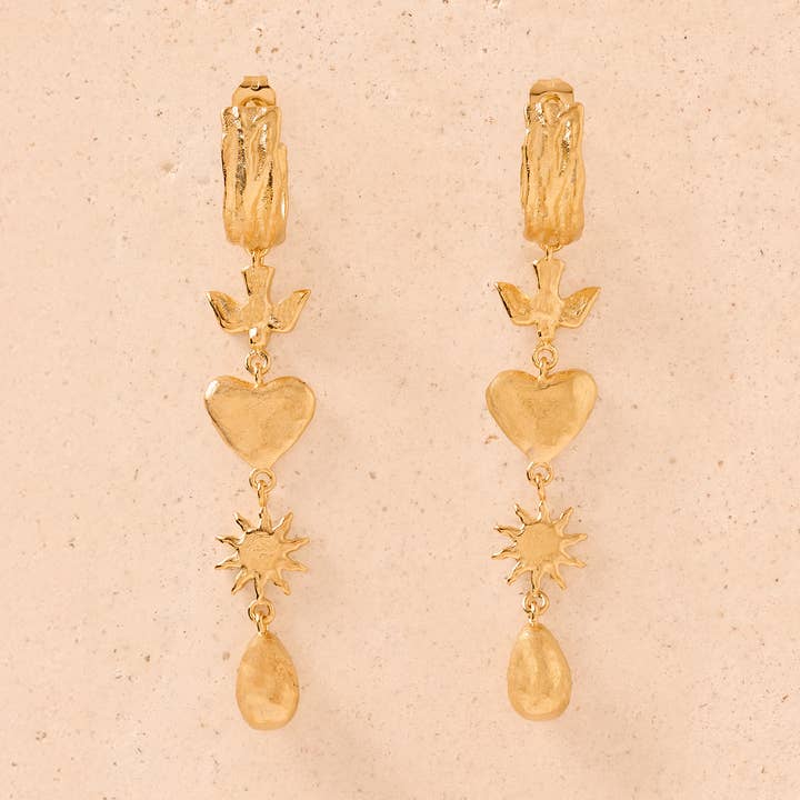 Brincos Amara | Jóias Ouro Presente Impermeável por atacado de Agapée Jewelry