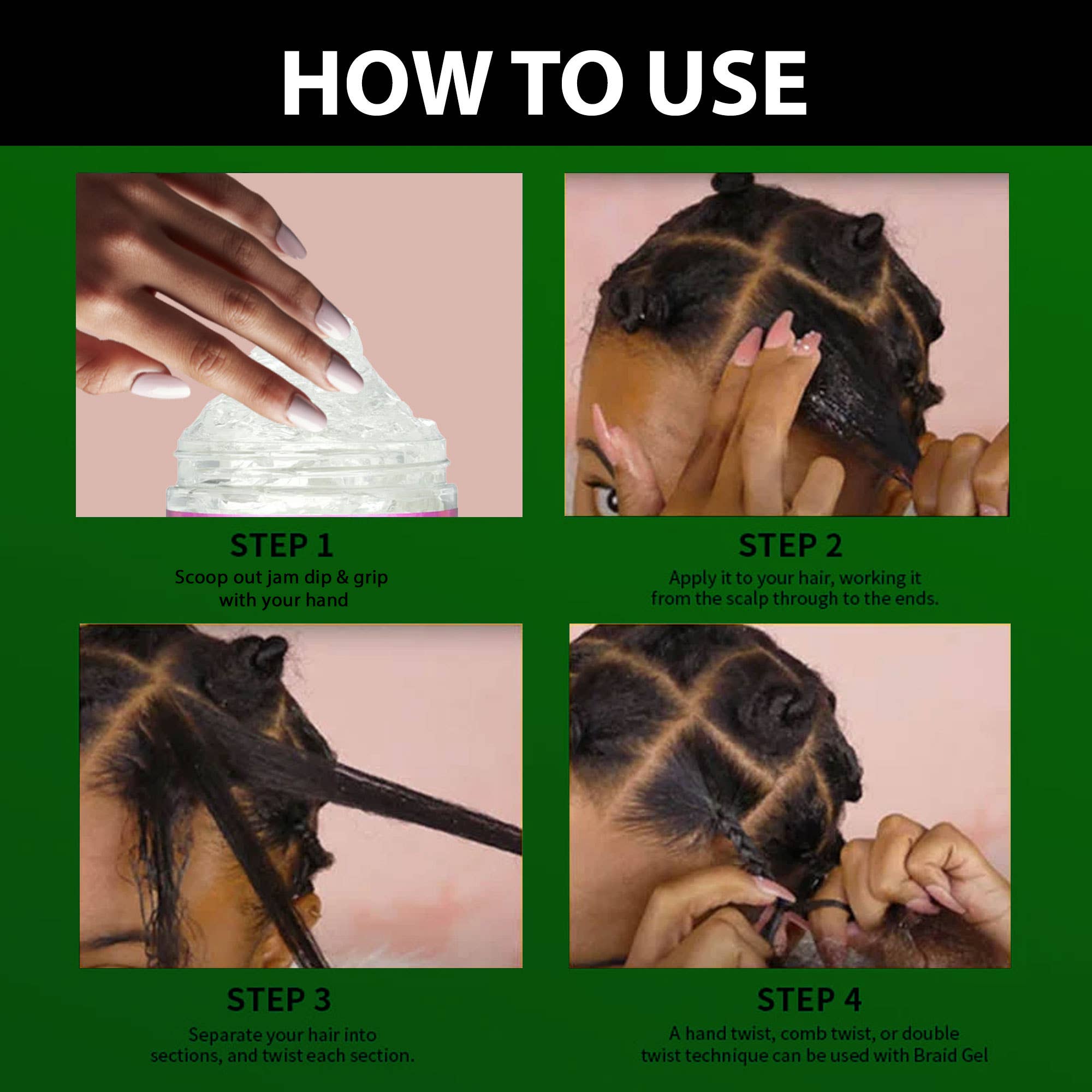 UB BRANDS INC - Wholesale Hair Styling Gel/Mousse - Jam Dip n Grip Almond & Vitamin E Hair Gel 4oz - Shine4