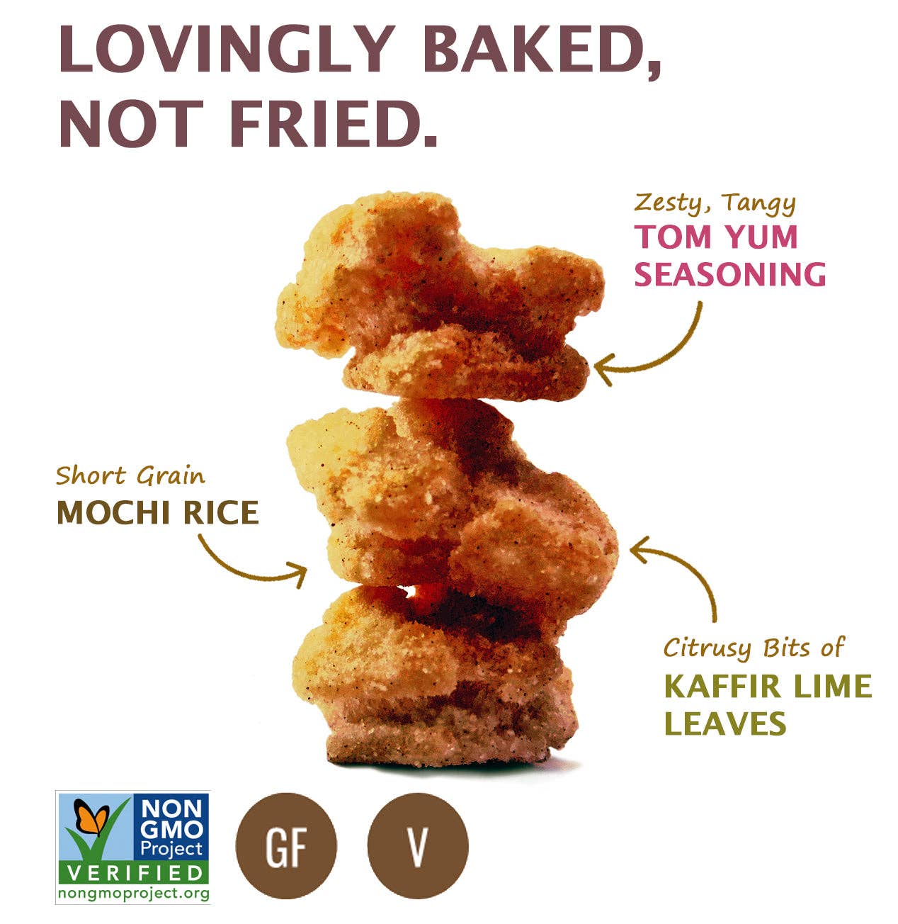 SPI West Port Inc. - Wholesale Puffed Rice Treat - Mochi Rice Nuggets - Tom Yum (Single Serve Bags)1