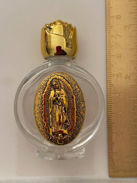 Miss DJ Angel - Wholesale Decorative Tabletop Object - Religious flask, glass flask with Virgin Mary design, gift for religious ceremony, holy water flask.4