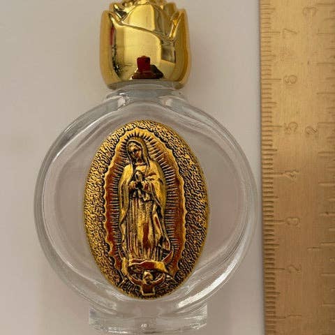 Miss DJ Angel - Wholesale Decorative Tabletop Object - Religious flask, glass flask with Virgin Mary design, gift for religious ceremony, holy water flask.4