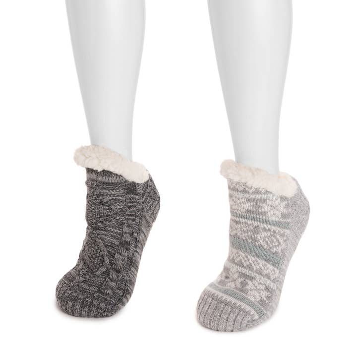 Muk Luks - Wholesale Socks - Women's - MUK LUKS Women's 2 Pair Pack Shortie Cabin Socks9