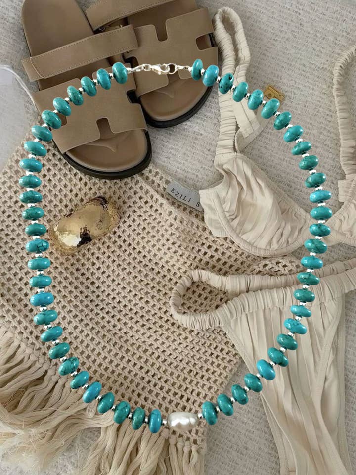 Isla Türkis Halskette für den Großhandel von Oak + Eve