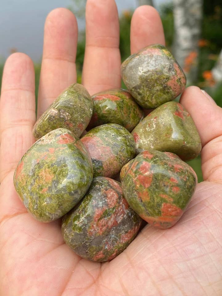 Unakite Stones Tumbled for wholesale by Moonbeam Healing