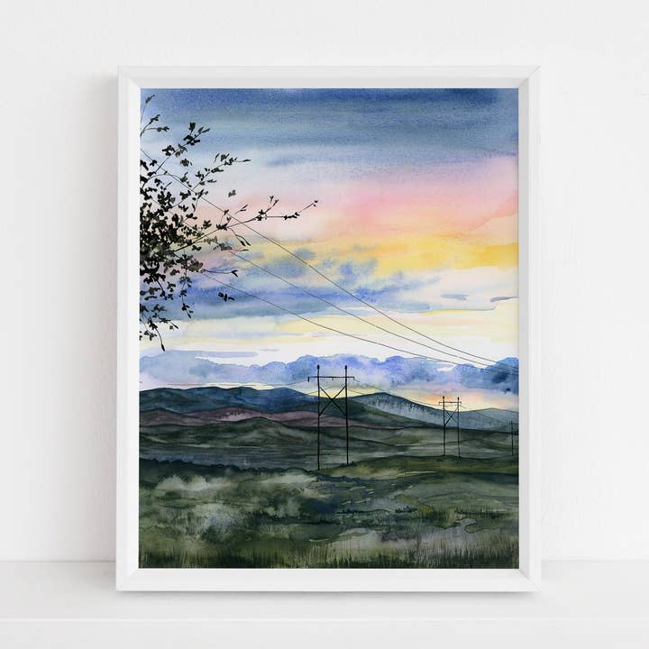 Imprimé Boise Sunset pour la vente par Jennie Kilcup Watercolors
