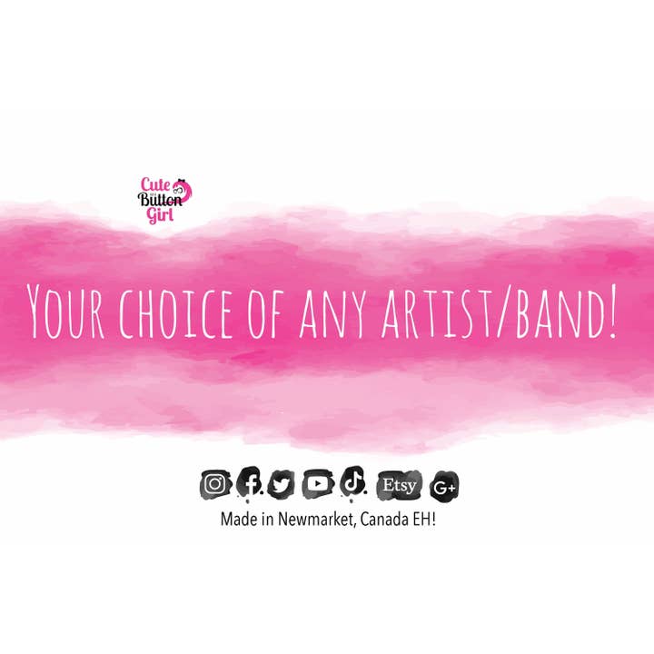 Gruppi musicali da 1,25 pollici e 2,25 pollici per la vendita all'ingrosso da parte di Cute as a Button Girl