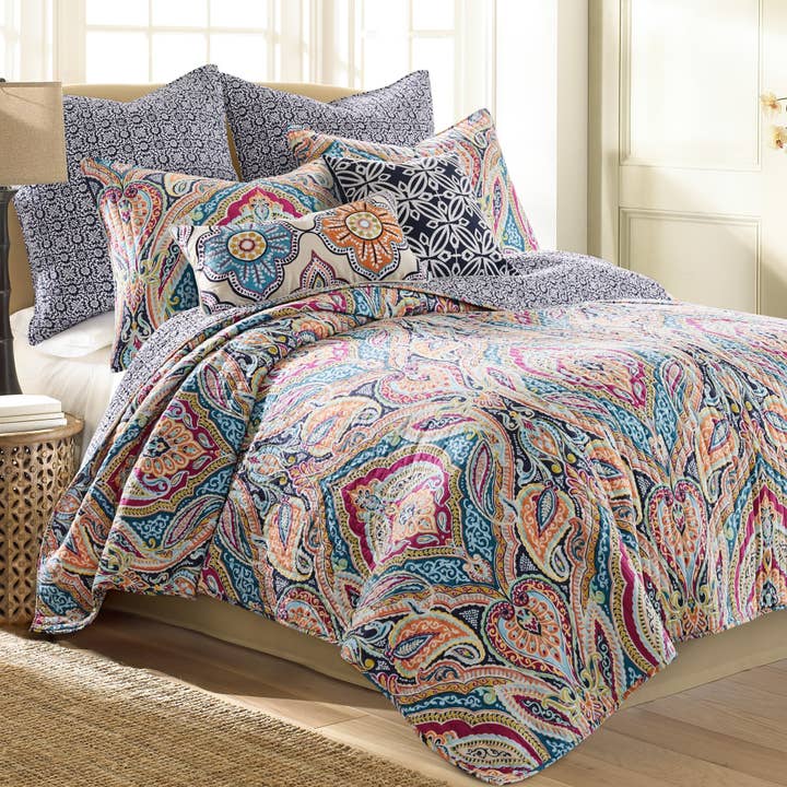 Levtex Home - Wholesale Throw/Decorative Pillow - Magnolia Navy Crewel Pillow