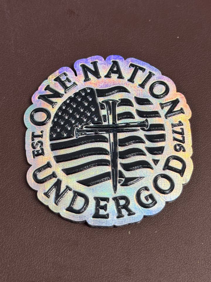 Texture Built One Nation Under God UV Printed Patches for wholesale by Soda City Hat Co