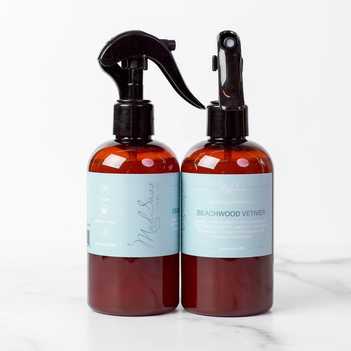 Beachwood Vetiver - Spray pour la chambre et le linge de maison (neutralisant les odeurs) pour la vente par Mad Sass Soap Co