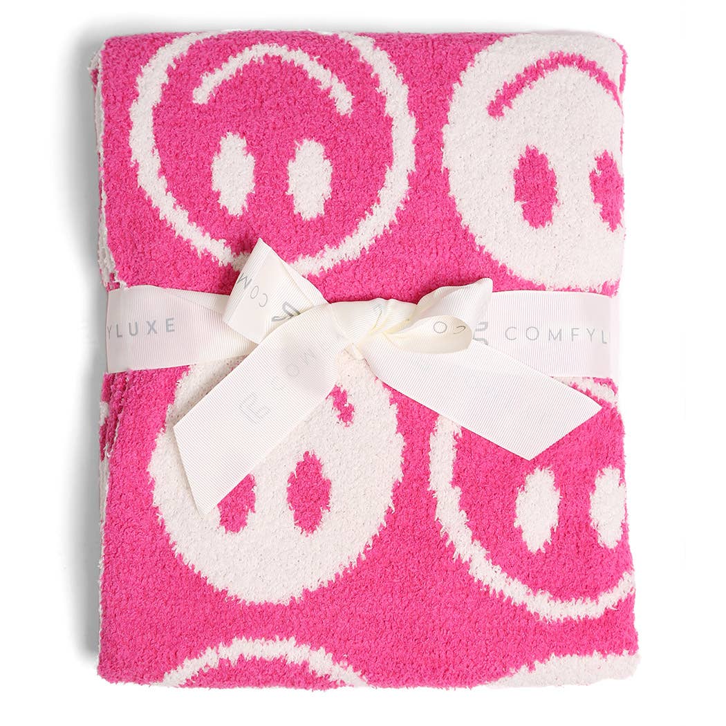 Fashion City – Engroshandel Sengetæppe - Børn og baby – Gentagne Happy Face Pattern Kids Throw Blanket1