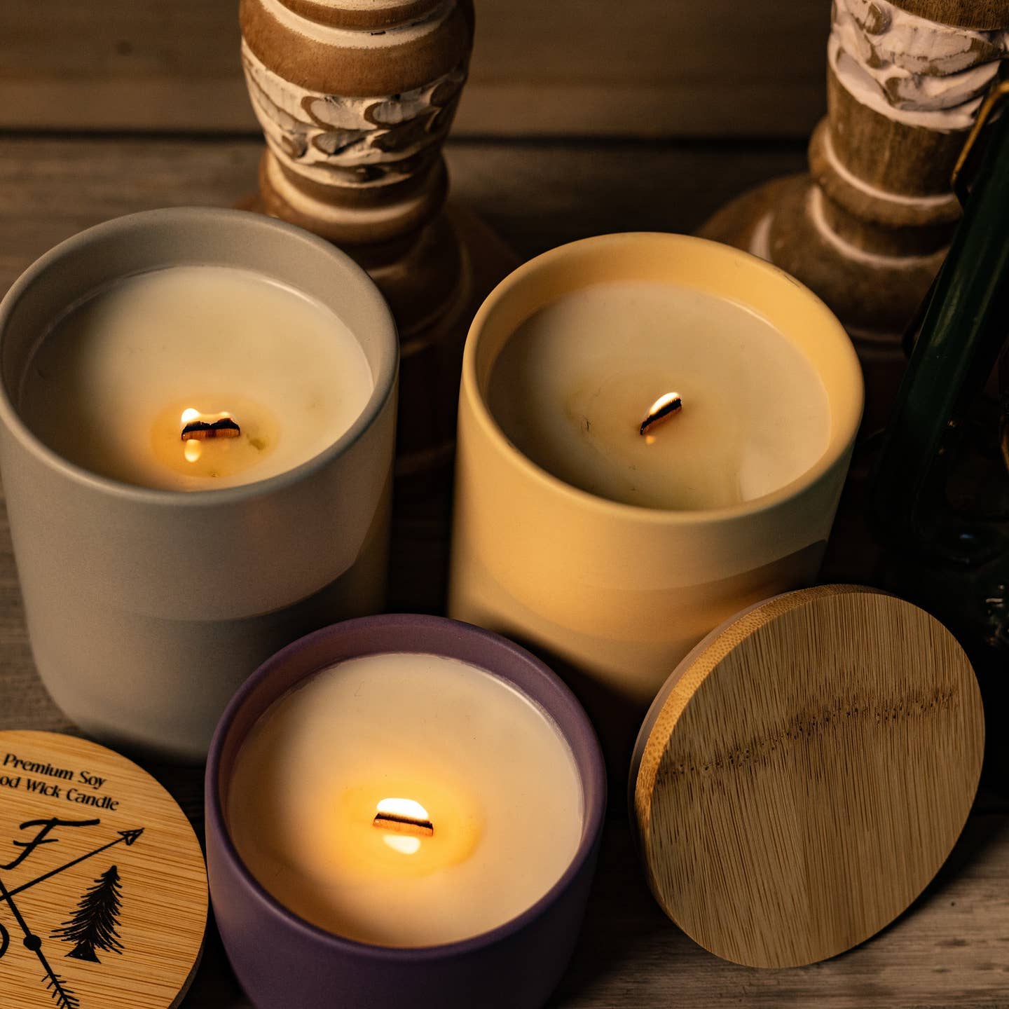 Fire & Pine - Wholesale Pot/gevulde kaars - Drievoudige Gebruik Kaars: Mannenspul met Aangepaste Magnetische Deksel6