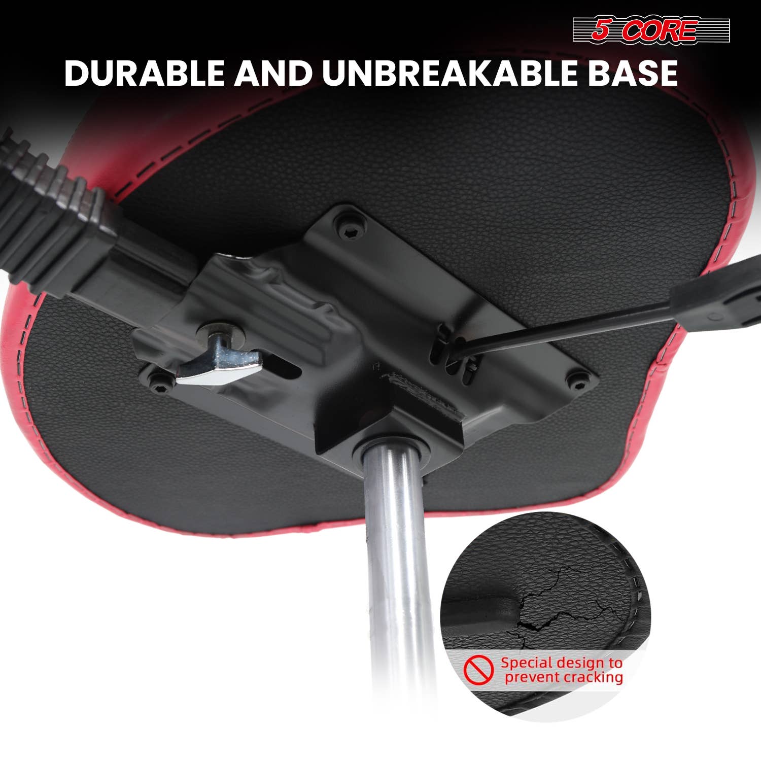 K Cube Inc - Wholesale Musical Instrument - 5 Core Drum Throne Backrest 4" Padded Adjustable 441Lb Stool3