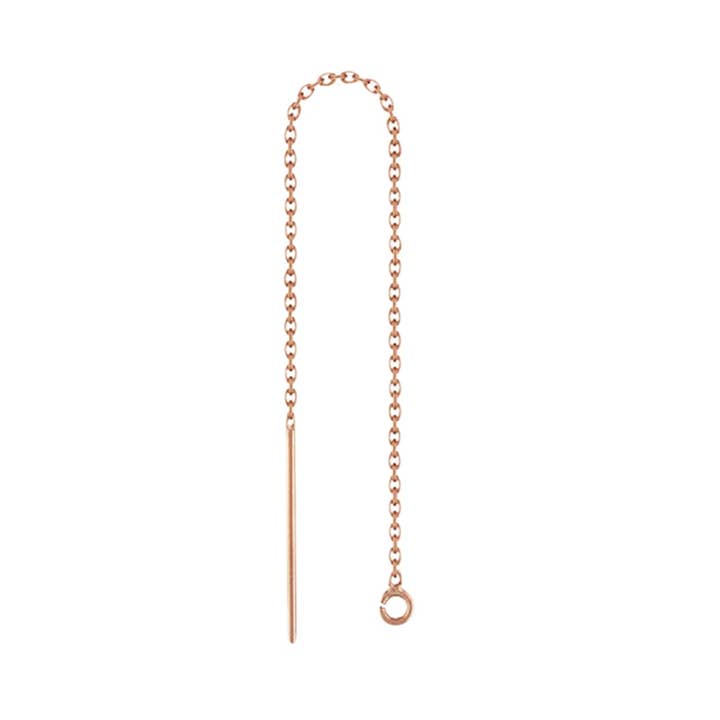 14Kt Roségoud Gevulde Kabelketting Oor Draad Met Ring - 1 paar voor wholesale door Plazko