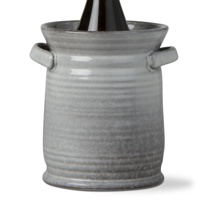 Stinson Wine Cooler Utensil Holder Light Gray Stoneware for wholesale by tag