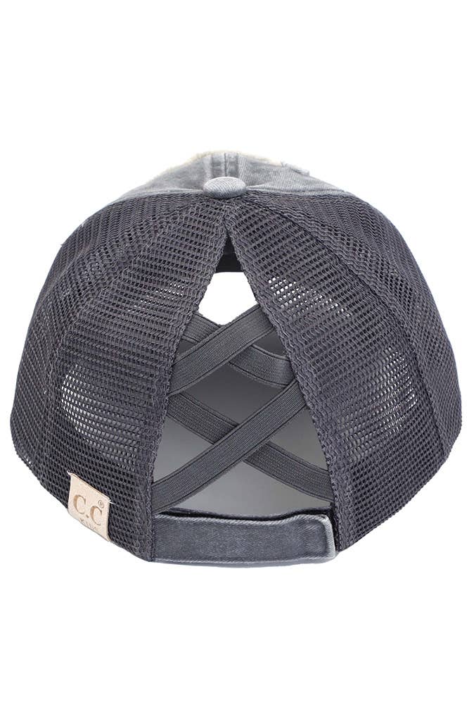 Hana - Wholesale Baseball Cap - Kids - C.C Kids Distressed Bee Happy Patch Pony Cap9