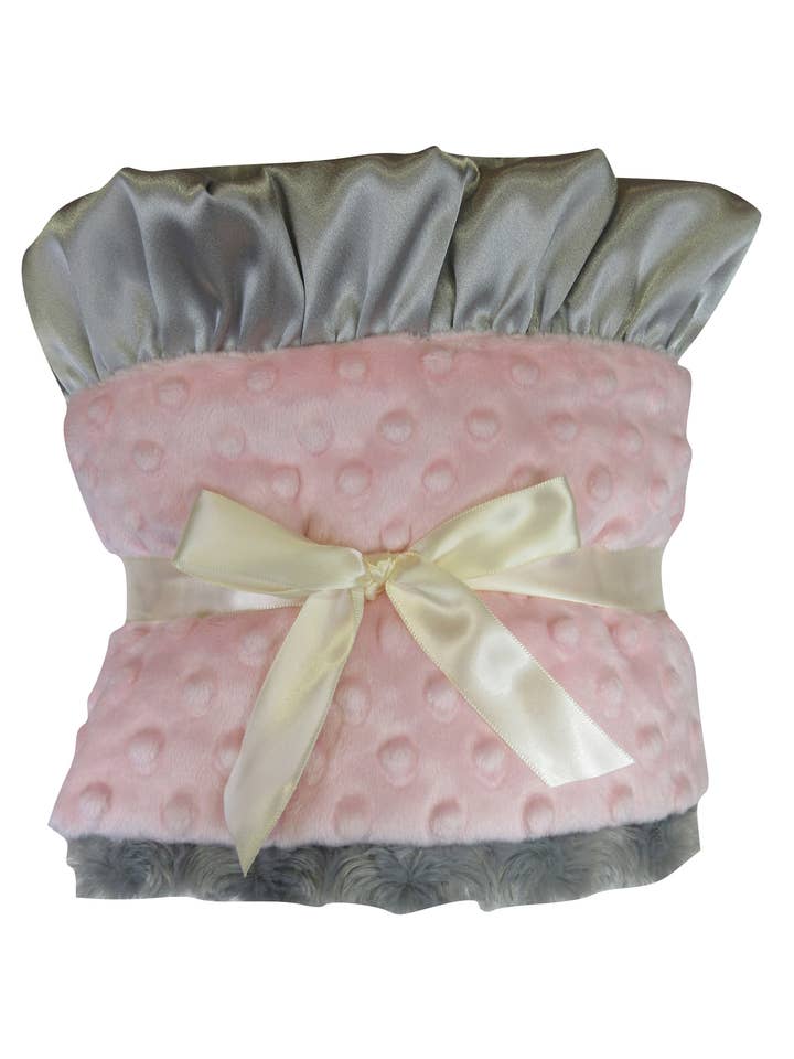 Minkee Baby Gifts - Wholesale Bedding Blanket - Kids & Baby - Rosebud Swirl Minky Baby Blanket for Girls