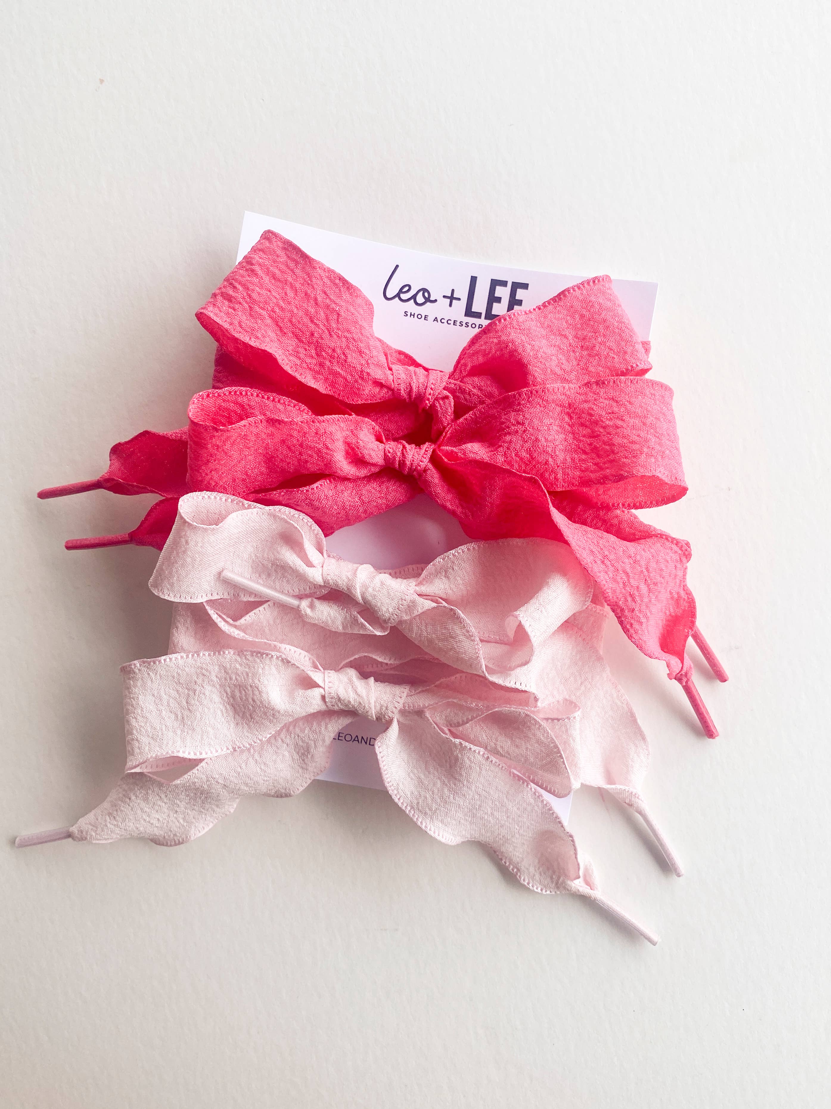 Leo & Lee Studio - Wholesale Shoelaces - Women's -  Gingham Shoe Lace Sets– Ribbon Bow Shoe Accessories4